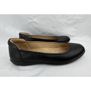 Naturalizer Flexy Ballet Flat Black Leather Shoes Comfort Women's Size 8 EUC